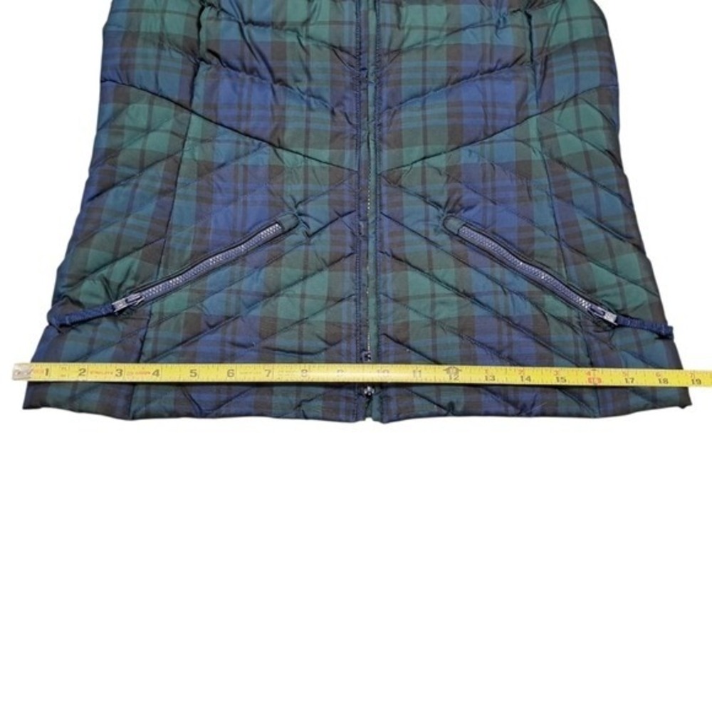 Talbots Petites Black Watch Plaid Down Puffer Vest Green Blue XS Petite - Picture 5 of 7